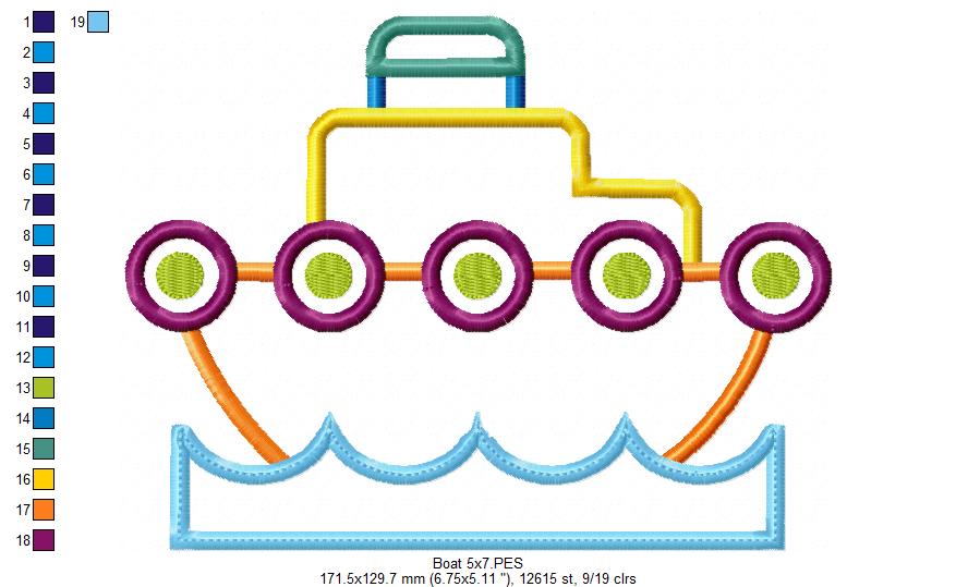 Nautical Boats Collection - Applique - Set of 7 designs