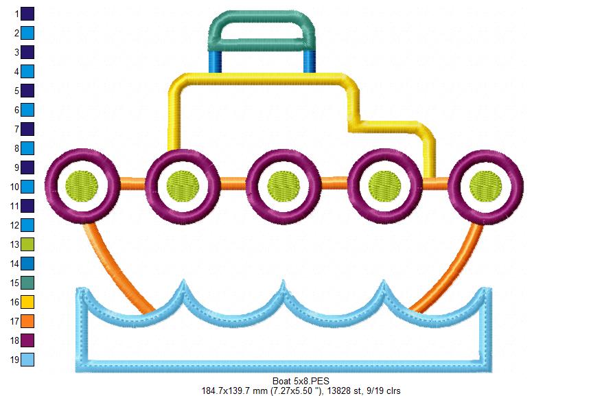 Nautical Boats Collection - Applique - Set of 7 designs