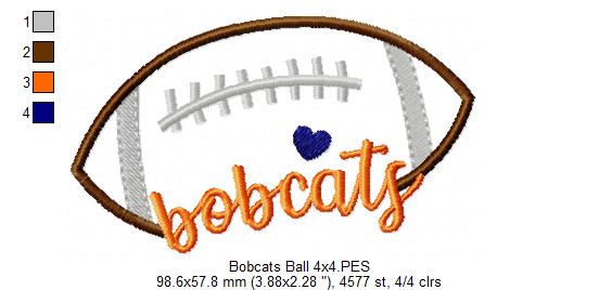 Bobcats Football Script - Satin Stitch – Machine Embroidery Design