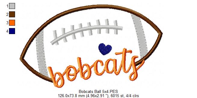 Bobcats Football Script - Satin Stitch – Machine Embroidery Design