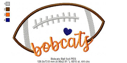 Bobcats Football Script - Satin Stitch – Machine Embroidery Design