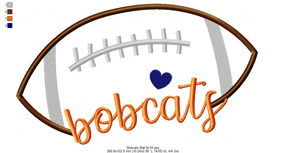 Bobcats Football Script - Satin Stitch – Machine Embroidery Design