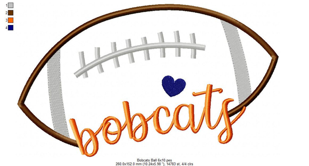 Football Bobcats Ball - Fill Stitch