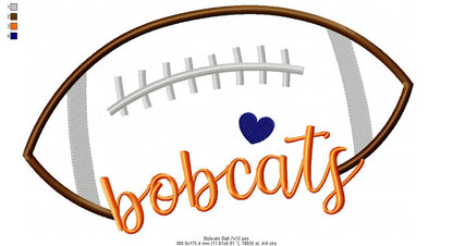 Bobcats Football Script - Satin Stitch – Machine Embroidery Design