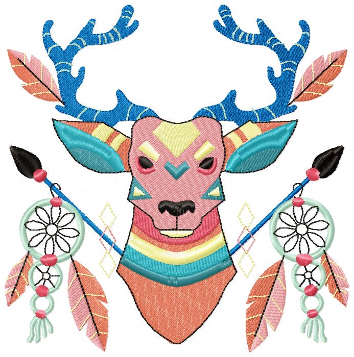 Boho Deer - Fill Stitch