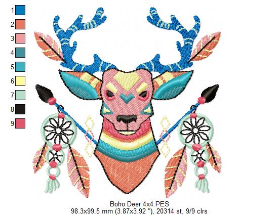 Boho Deer - Fill Stitch
