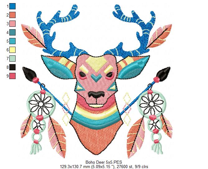 Boho Deer - Fill Stitch