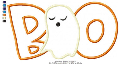 Boo Halloween Ghost - Applique