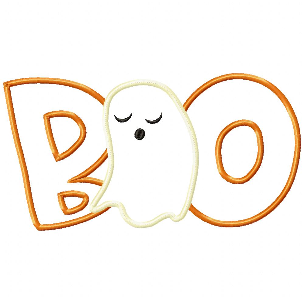 Boo Halloween Ghost - Applique