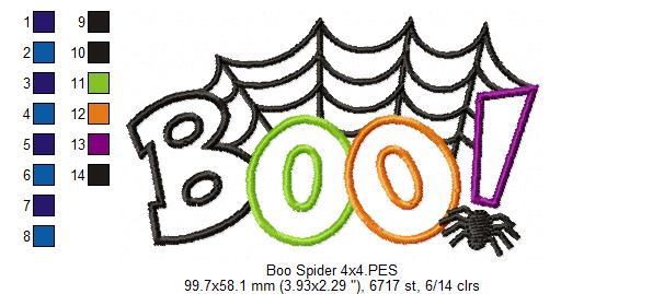 Boo! Spider - Applique Embroidery