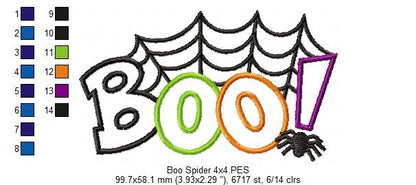 Boo! Spider - Applique Embroidery