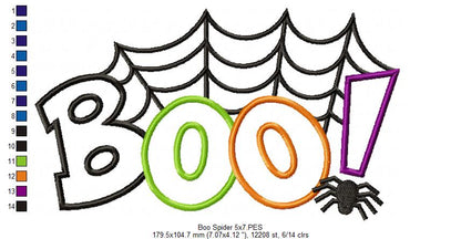 Boo! Spider - Applique Embroidery
