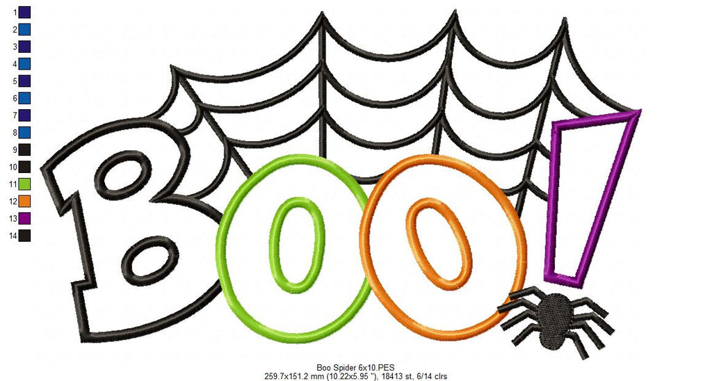 Boo! Spider - Applique Embroidery