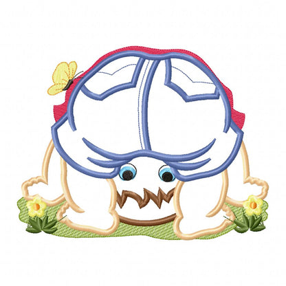 Baby Boy Looking Through his Legs - Applique