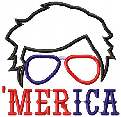 'AMerica Boy Sunglasses 4th of July - Applique-Machine Embroidery Design