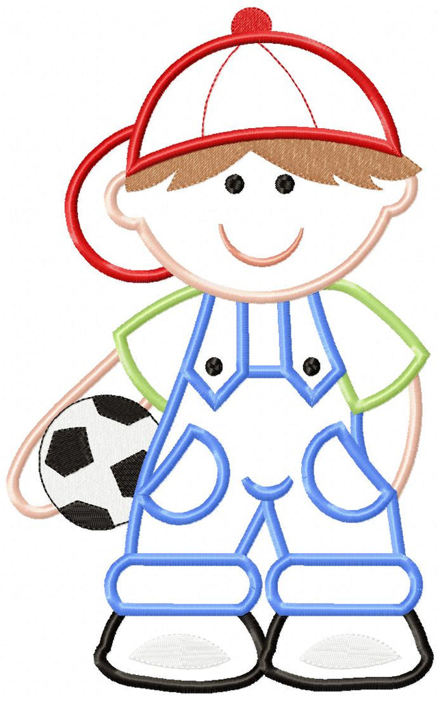 Boy with Soccer Ball - Applique