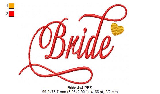 Bride and Team Bride - Fill Stitch - Set of 2 designs