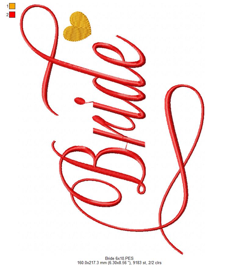 Bride and Team Bride - Fill Stitch - Set of 2 designs