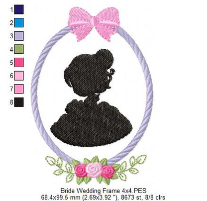 Groom and Bride Wedding Frames - Applique - Set of 5 designs