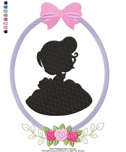 Bride Wedding Frame - Applique