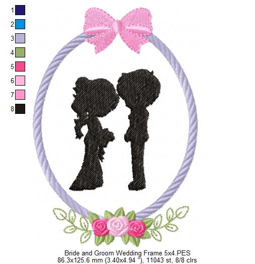 Groom and Bride Wedding Frames - Applique - Set of 5 designs