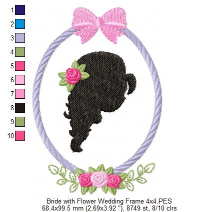 Groom and Bride Wedding Frames - Applique - Set of 5 designs