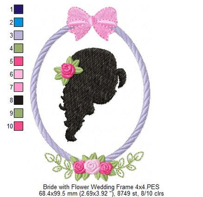 Groom and Bride Wedding Frames - Applique - Set of 5 designs