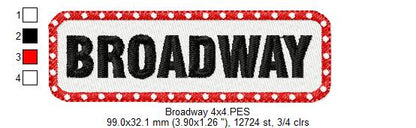 Broadway - Fill Stitch - Machine Embroidery Design