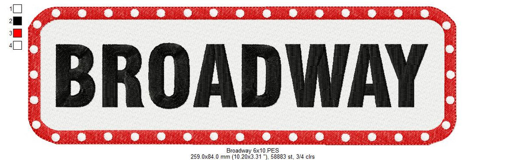 Broadway - Fill Stitch - Machine Embroidery Design