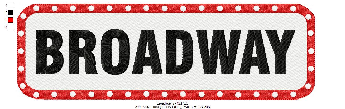 Broadway - Fill Stitch - Machine Embroidery Design