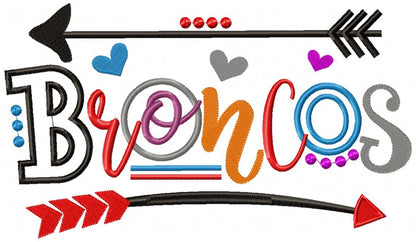 Broncos Arrows and Hearts - Fill Stitch