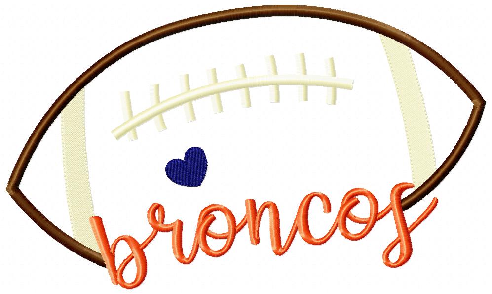 Football Broncos Ball - Fill Stitch - Machine Embroidery Design