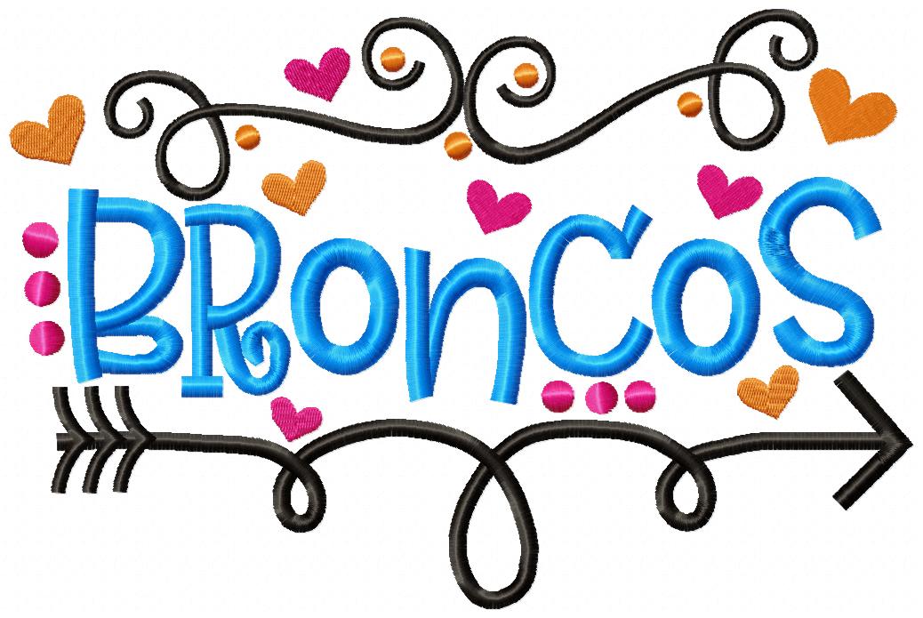 Broncos with Fun Arrows – Satin Stitch – Machine Embroidery Design