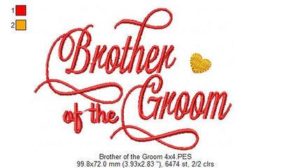 Brother of the Groom - Fill Stitch