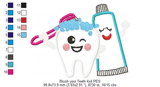 Brush your Teeth - Applique