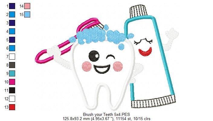 Brush your Teeth - Applique