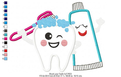 Brush your Teeth - Applique