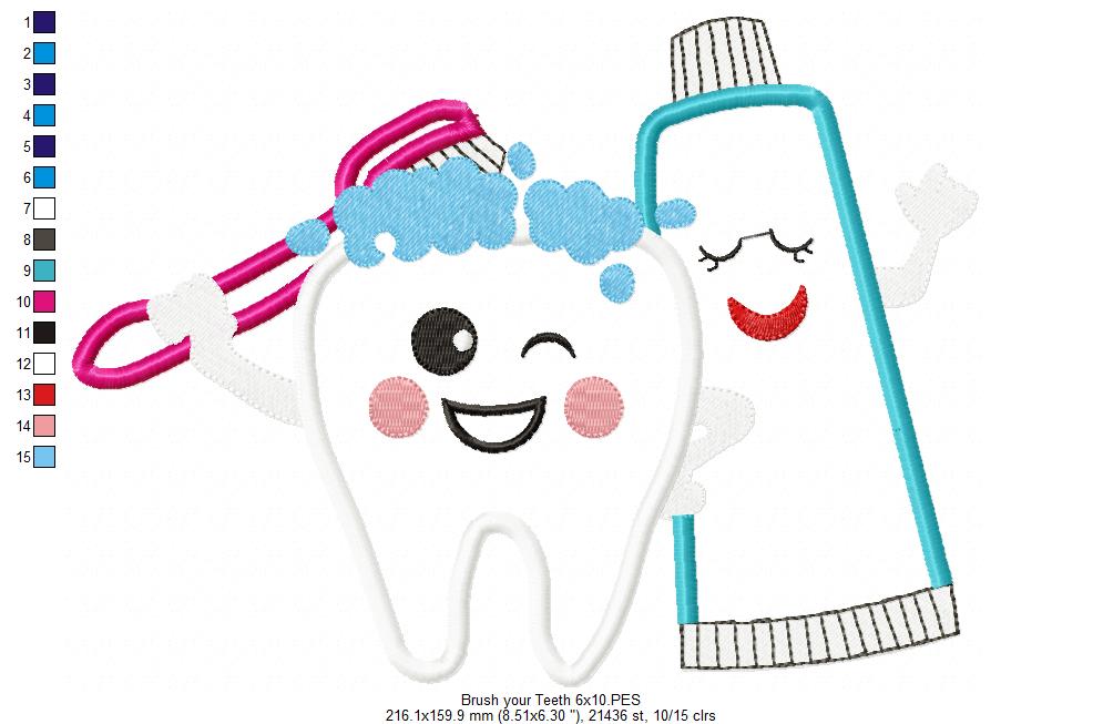 Brush your Teeth - Applique