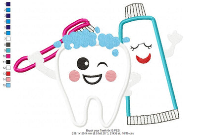 Brush your Teeth - Applique