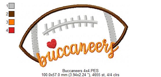 Football Buccaneers Ball - Fill Stitch