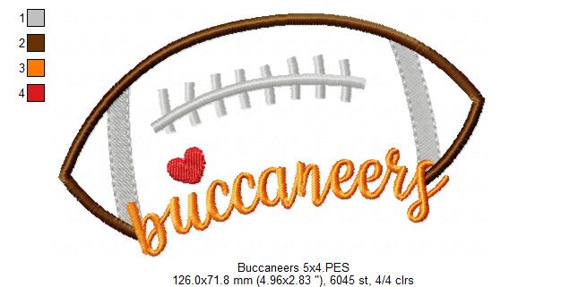 Football Buccaneers Ball - Fill Stitch