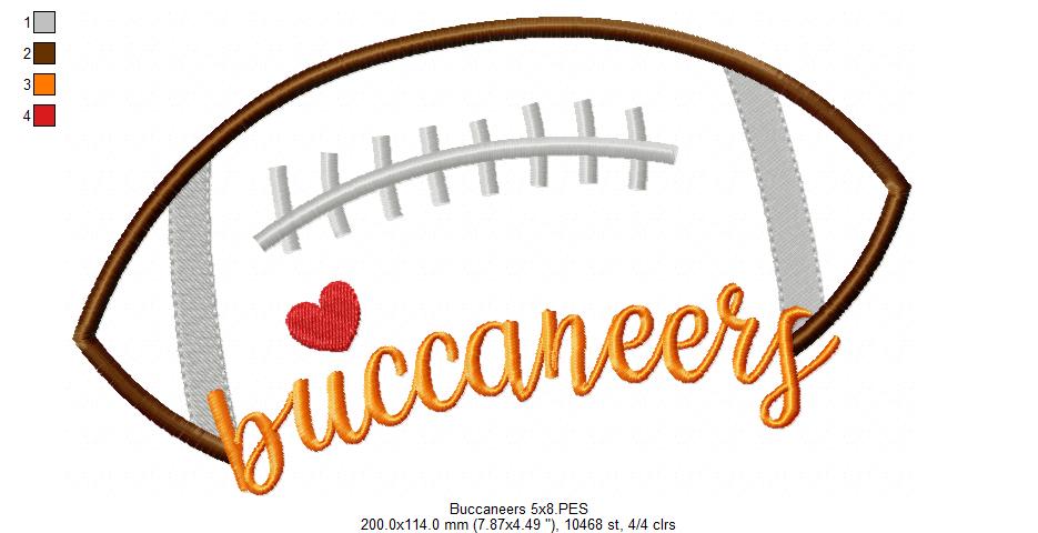 Football Buccaneers Ball - Fill Stitch