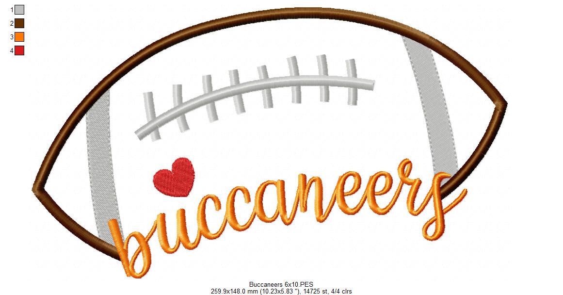 Football Buccaneers Ball - Fill Stitch
