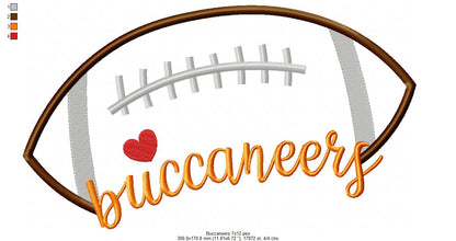 Football Buccaneers Ball - Fill Stitch