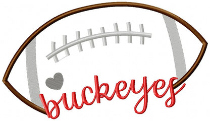 Football Buckeyes Ball - Fill Stitch