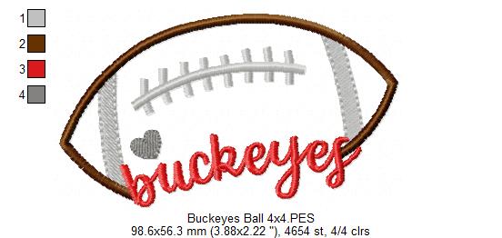 Football Buckeyes Ball - Fill Stitch
