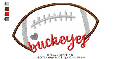 Football Buckeyes Ball - Fill Stitch