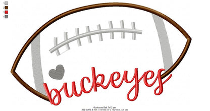 Football Buckeyes Ball - Fill Stitch