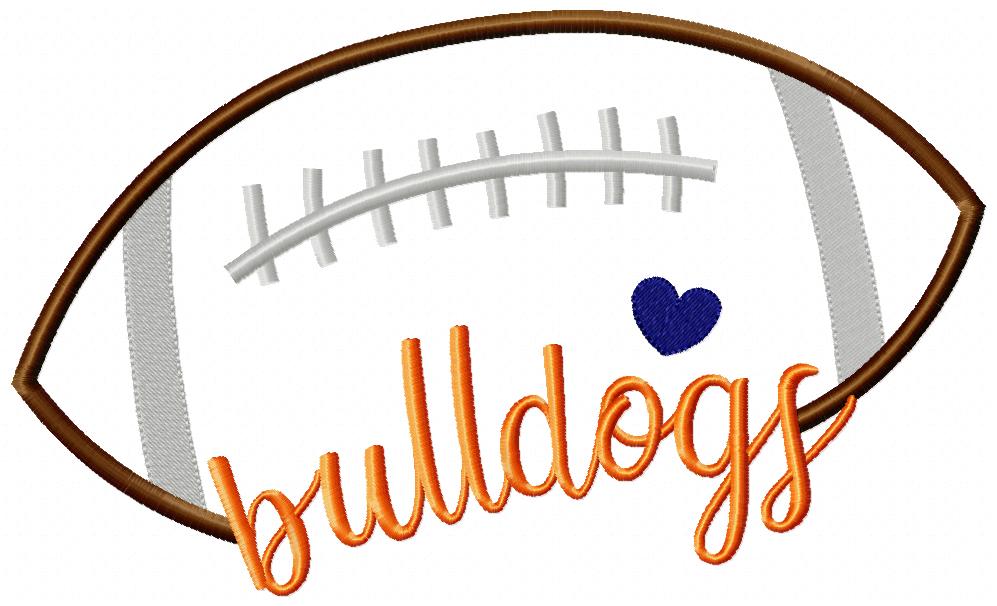 Bulldogs Football Script - Satin Stitch – Machine Embroidery Design