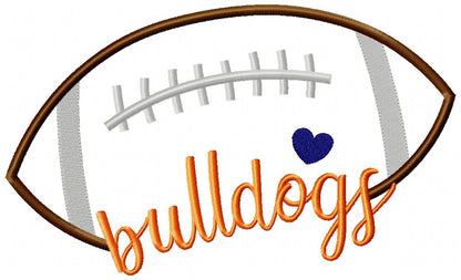 Bulldogs Football Script - Satin Stitch – Machine Embroidery Design